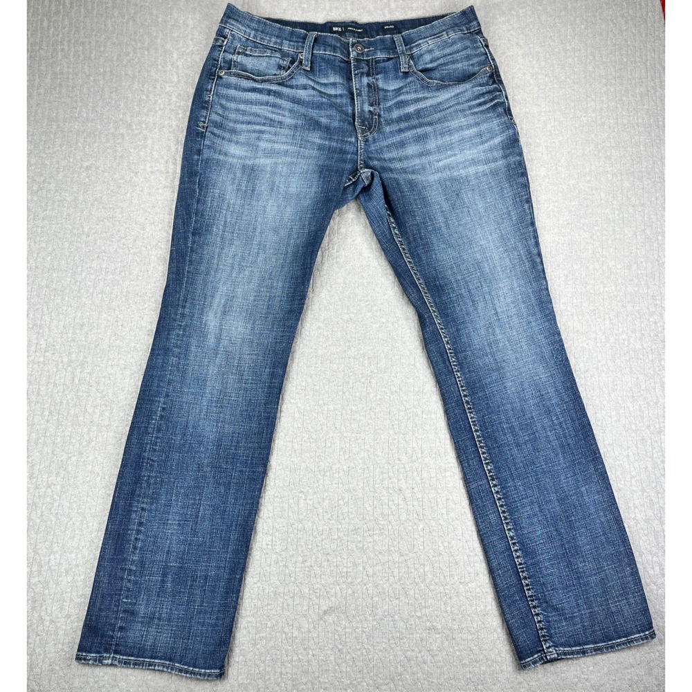 BKE Jake Straight Jeans Men 36x32 fits 34X31 Blue medium wash whiskered